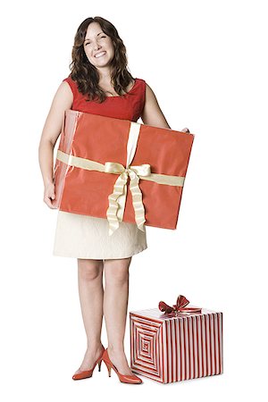 simsearch:640-03256374,k - woman holding a present Stock Photo - Premium Royalty-Free, Code: 640-02952034