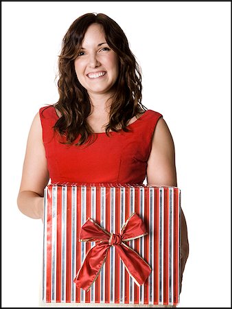 simsearch:640-03257328,k - femme tenant un cadeau Photographie de stock - Premium Libres de Droits, Code: 640-02952030