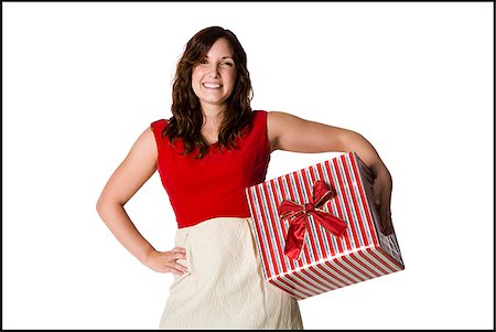 simsearch:640-03256374,k - woman holding a present Stock Photo - Premium Royalty-Free, Code: 640-02952032