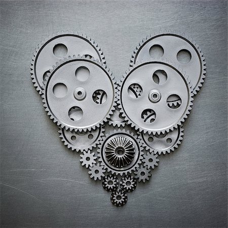 heart made out of gears Stock Photo - Premium Royalty-Free, Code: 640-02952049