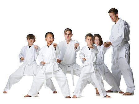 youth practicing martial arts Foto de stock - Sin royalties Premium, Código: 640-02952075