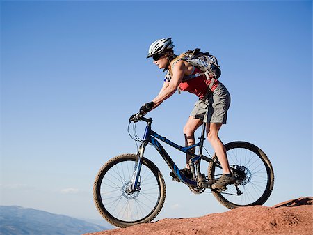 mountain biker Foto de stock - Sin royalties Premium, Código: 640-02952093