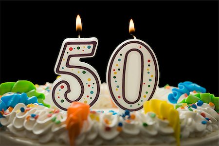 birthday cake with candles that say 50 Stock Photo - Premium Royalty-Free, Code: 640-02952360