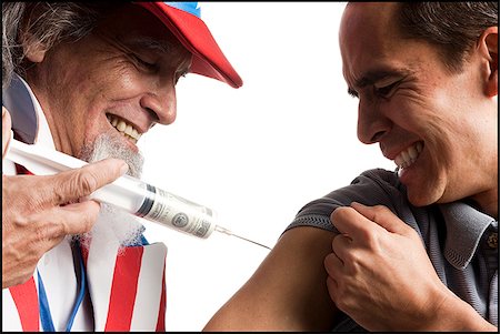 simsearch:640-03257652,k - uncle sam giving a man an injection Stock Photo - Premium Royalty-Free, Code: 640-02953442