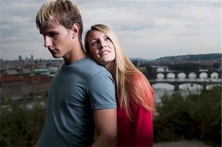 Affectionate couple with scenic background Stock Photo - Premium Royalty-Free, Code: 640-03255564