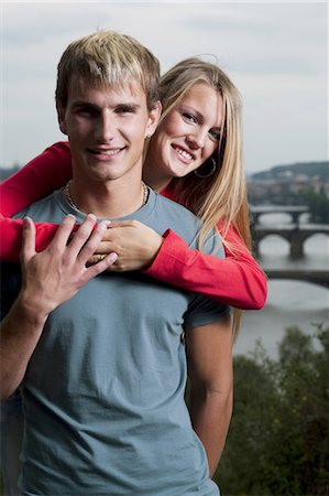 Affectionate couple with scenic background Stock Photo - Premium Royalty-Free, Code: 640-03255566