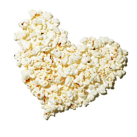 popcorn not person - Popcorn formed in heart shape, view from above, studio shot Stock Photo - Premium Royalty-Free, Code: 640-03256572