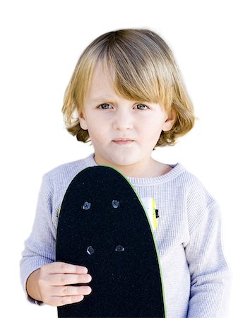 simsearch:640-03257551,k - USA, Utah, Provo, Portrait of boy (2-3) holding skateboard Stock Photo - Premium Royalty-Free, Code: 640-03257552