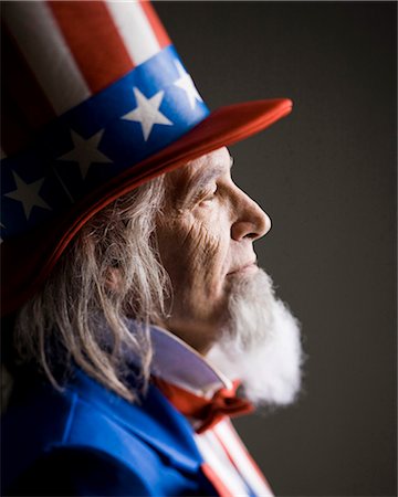 simsearch:640-03257652,k - Portrait of man in Uncle Sam's costume, studio shot Stock Photo - Premium Royalty-Free, Code: 640-03257628