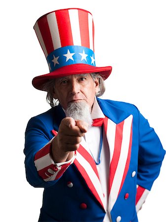 simsearch:640-03257652,k - Portrait of man in Uncle Sam's costume, studio shot Stock Photo - Premium Royalty-Free, Code: 640-03257644