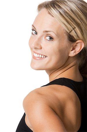 simsearch:640-03262060,k - Woman smiling Stock Photo - Premium Royalty-Free, Code: 640-03258874