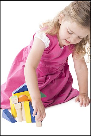 simsearch:640-03265304,k - Girl playing with blocks Stock Photo - Premium Royalty-Free, Code: 640-03258965
