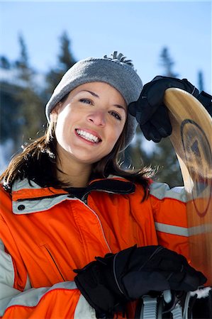 simsearch:640-03264211,k - Female snowboarder Fotografie stock - Premium Royalty-Free, Codice: 640-03264348