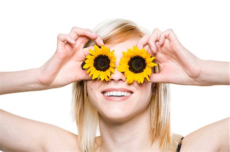 simsearch:640-03264970,k - Woman with sunflower eyes Stock Photo - Premium Royalty-Free, Code: 640-03264621
