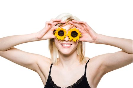 simsearch:640-03264970,k - Woman with sunflower eyes Stock Photo - Premium Royalty-Free, Code: 640-03264622