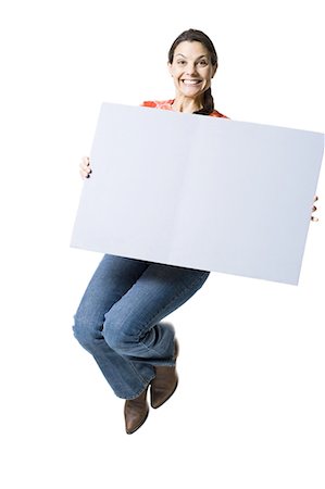 simsearch:640-03262313,k - Woman holding a blank sign Foto de stock - Sin royalties Premium, Código: 640-03265298