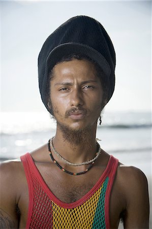 rasta man - Portrait of a young man smiling Stock Photo - Premium Royalty-Free, Code: 640-03265749