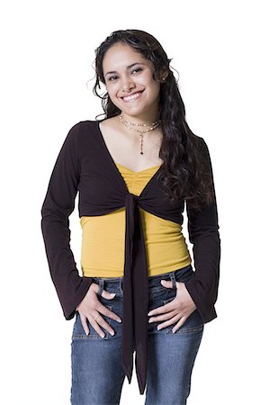 simsearch:640-03255699,k - Teenage girl smiling Foto de stock - Sin royalties Premium, Código: 640-03260012