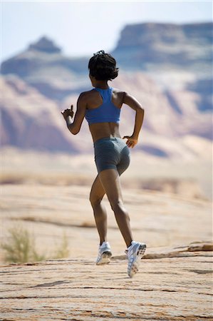 desert runners photography - Woman jogging Stock Photo - Premium Royalty-Free, Code: 640-03260341