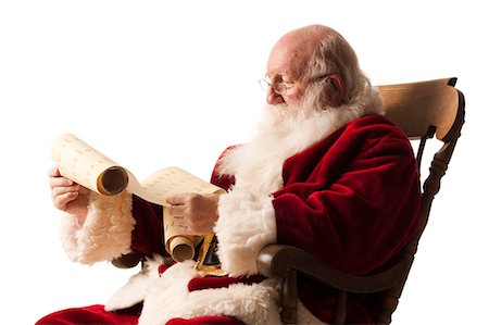 rocking chair - santa claus checking his list Stock Photo - Premium Royalty-Free, Code: 640-03260514