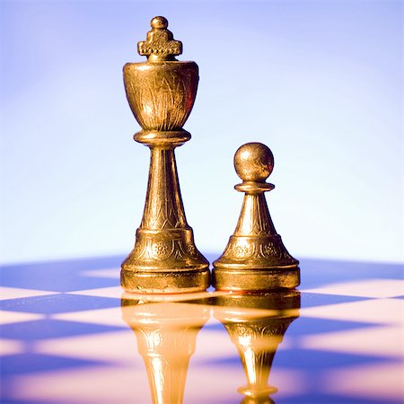 Chess board and chess pieces Foto de stock - Sin royalties Premium, Código: 640-03260637