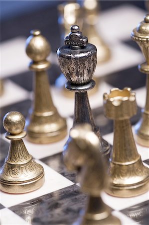 simsearch:640-03260635,k - Chess board and chess pieces Stock Photo - Premium Royalty-Free, Code: 640-03260643