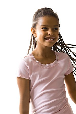 simsearch:640-03260960,k - Closeup of girl swinging braids Stock Photo - Premium Royalty-Free, Code: 640-03260946