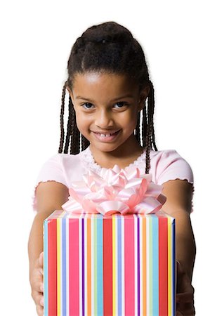 simsearch:640-03260960,k - Girl holding birthday present Stock Photo - Premium Royalty-Free, Code: 640-03260962