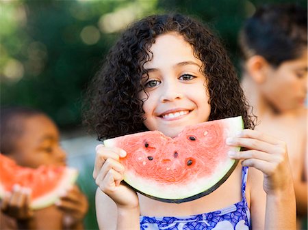simsearch:640-03260960,k - Girl holding watermelon Stock Photo - Premium Royalty-Free, Code: 640-03261027