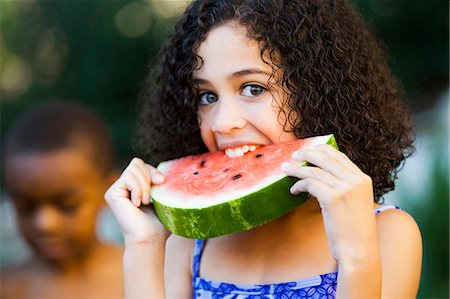simsearch:640-03260960,k - Girl eating watermelon Stock Photo - Premium Royalty-Free, Code: 640-03261028