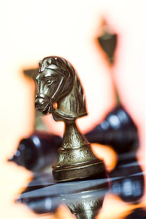 Chess board and chess pieces Stock Photo - Premium Royalty-Free, Code: 640-03261046