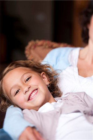 simsearch:640-01601434,k - Mother and daughter smiling Stock Photo - Premium Royalty-Free, Code: 640-03261263