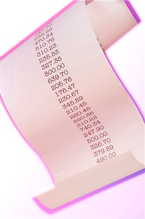 simsearch:640-03261483,k - Adding machine tape Stock Photo - Premium Royalty-Free, Code: 640-03261480