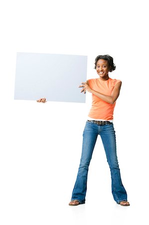 simsearch:640-01355807,k - Woman standing with blank sign Stock Photo - Premium Royalty-Free, Code: 640-03261569