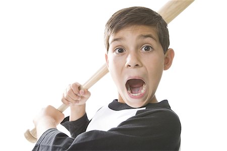 Boy with baseball bat Foto de stock - Sin royalties Premium, Código: 640-03261627