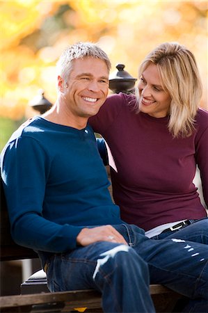 simsearch:640-03255756,k - Couple sitting outdoors Stock Photo - Premium Royalty-Free, Code: 640-03261909