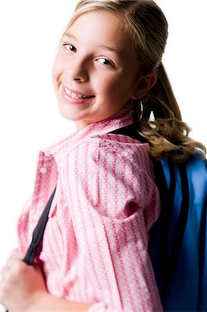 school kid cutout - Girl with backpack Stock Photo - Premium Royalty-Free, Code: 640-03262451