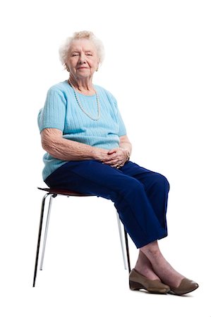 senior female white background - Older woman with pearl necklace Stock Photo - Premium Royalty-Free, Code: 640-03262544