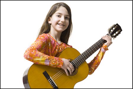 simsearch:640-03263387,k - Girl playing the guitar Fotografie stock - Premium Royalty-Free, Codice: 640-03263398
