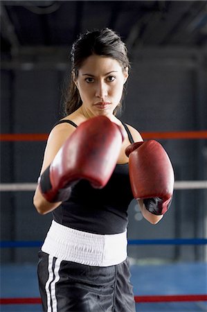 portrait of woman boxer - Boxer Stock Photo - Premium Royalty-Free, Code: 640-03263531