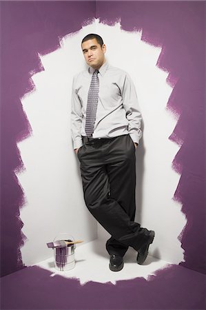 Man painted into a corner Stock Photo - Premium Royalty-Free, Code: 640-03263608