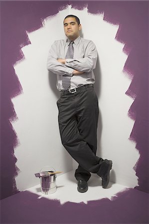 Man painted into a corner Stock Photo - Premium Royalty-Free, Code: 640-03263609