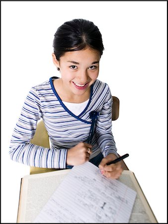 school kid cutout - Schoolgirl at desk Stock Photo - Premium Royalty-Free, Code: 640-03281684