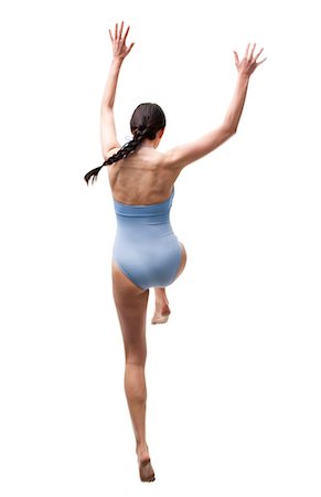 Woman jumping off dock Foto de stock - Sin royalties Premium, Código: 640-03434011