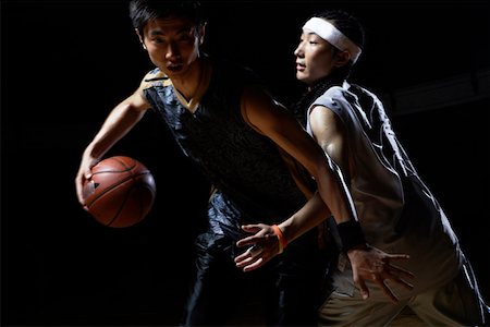 simsearch:642-01735997,k - Basketball players playing one on one Stock Photo - Premium Royalty-Free, Code: 642-01735941