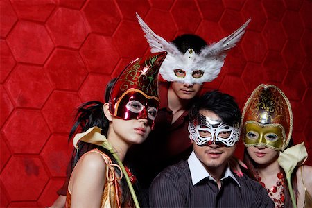 simsearch:642-01737214,k - Young men and women wearing mask, portrait Stock Photo - Premium Royalty-Free, Code: 642-01737217