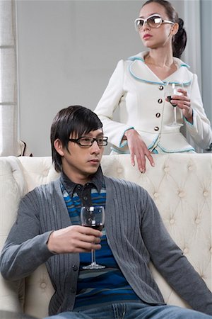 simsearch:642-02005998,k - a fashionable man and a woman drinking Stock Photo - Premium Royalty-Free, Code: 642-02006209