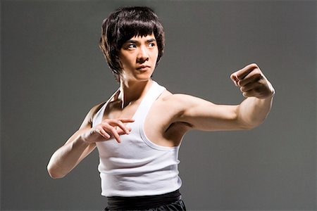 simsearch:642-02006573,k - a man practicing Chinese Kungfu Stock Photo - Premium Royalty-Free, Code: 642-02006438