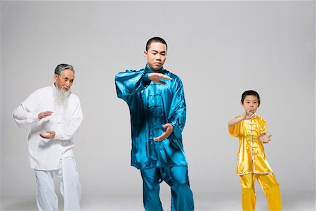 the three generations doing Taiji Stock Photo - Premium Royalty-Free, Code: 642-02006466