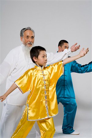 the three generations doing Taiji Stock Photo - Premium Royalty-Free, Code: 642-02006471